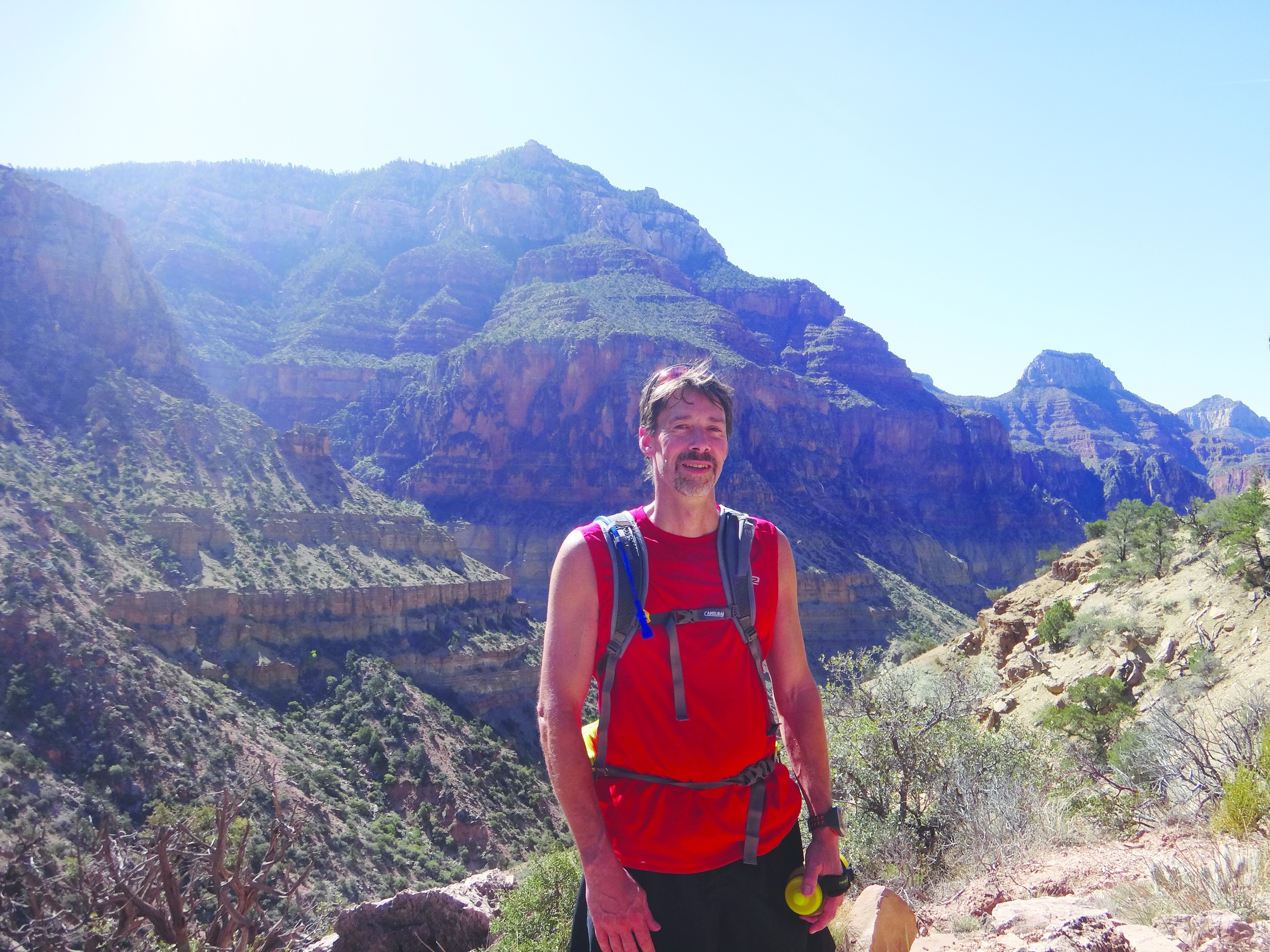 Dr. Karl Studtmann, an ear, nose and throat specialist, ran 42 miles across the Grand Canyon, from the north to the south rim and back again.